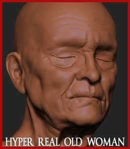 3d hyper-real old woman anatomy