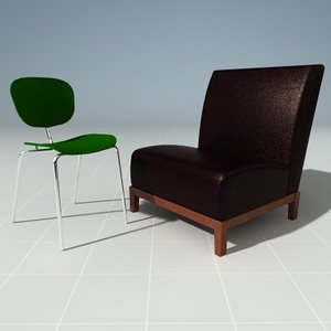 3d cafe chairs model