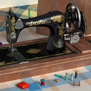3d old sewing machine model