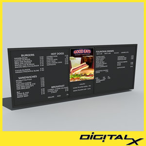 3d menu board