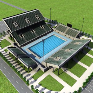 outdoor olympic swimming pool obj