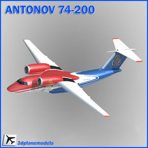 antonov aircraft 74-200 3d max