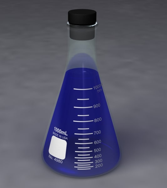 erlenmeyer flasks 100ml 3d model