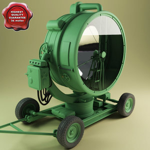 3d model of military searchlight