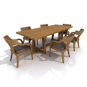 dinning table set 3ds