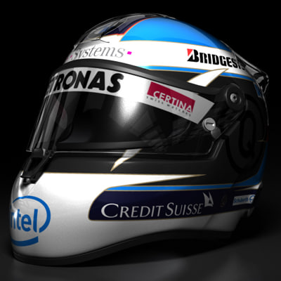 3d model nick heidfeld helmet 2008