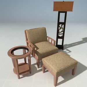 lounge chair ottoman 3d model
