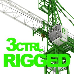 3d construction tower crane