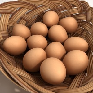 basket eggs 3d obj