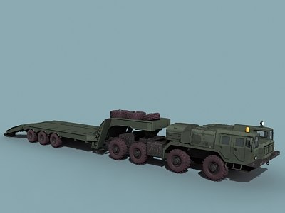 3d maz-7410 transporter uragan model