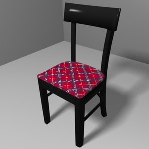 3d model black chair