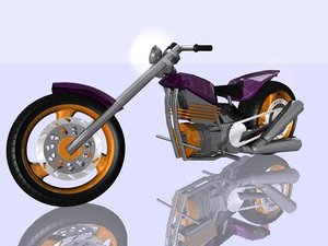 motocycle chopper c4d
