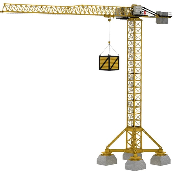 3d model rigged construction tower crane