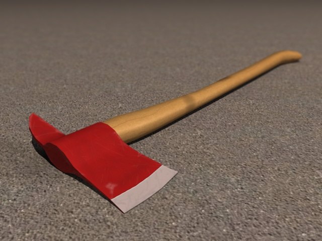 safety hatchet red fire emergency 3d axe model weapon