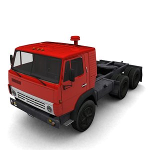 3d model low-poly kamaz truck