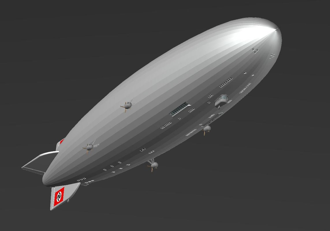 3d hindenburg airship solid