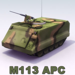 m113 apc machine gun 3d model