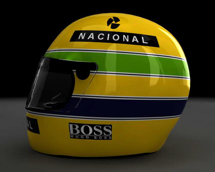 3d model ayrton senna helmet