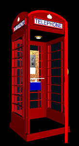 3d english phone booth door model