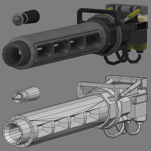 3d model gun railgun