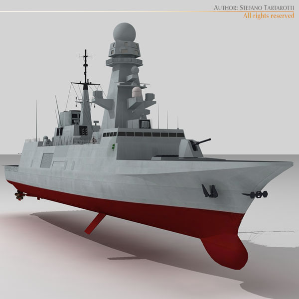 fremm multipurpose frigate 3d model