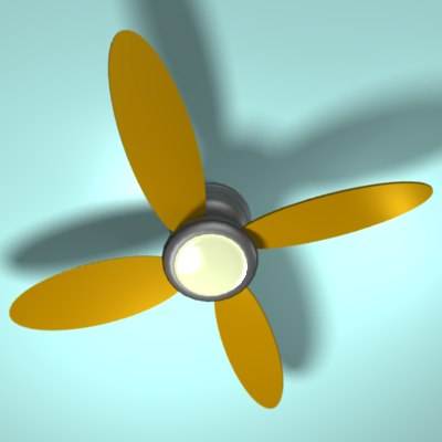 Brushed Metal Ceiling Fan Model 3d Brushed Metal Ceiling Fan Model