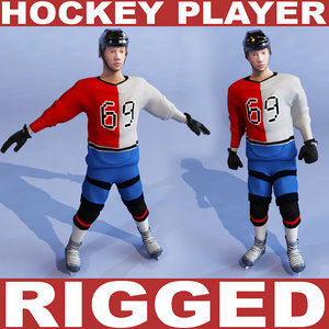 3d model hockey player rigged