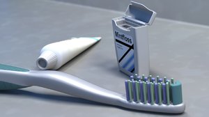 toothbrush dental floss 3d model