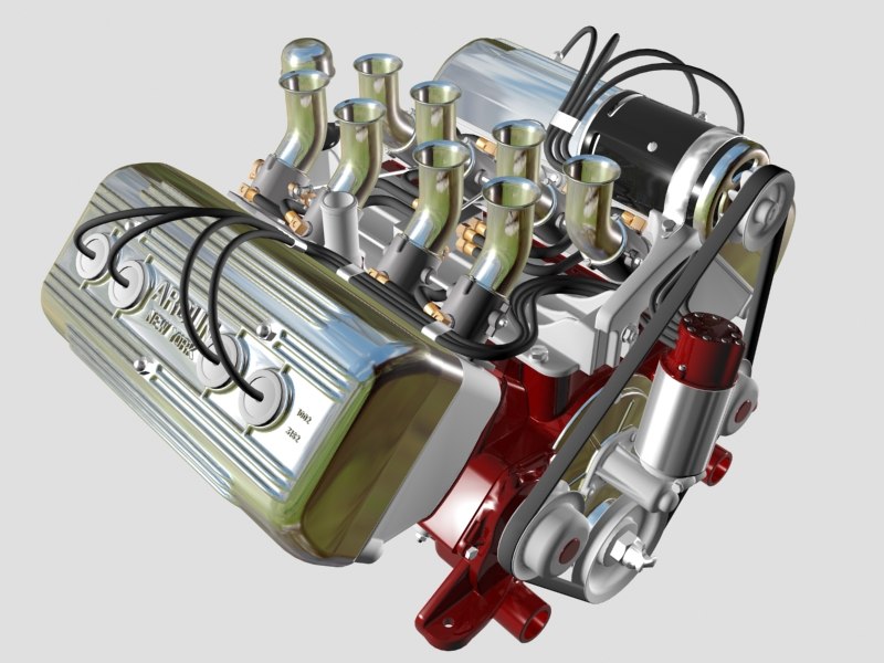 3d ardun flathead v8 engine model