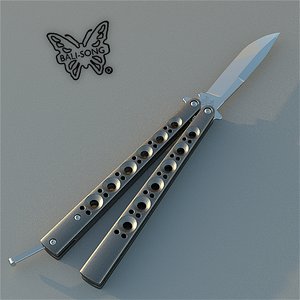 3d model benchmade butterfly knife balisong