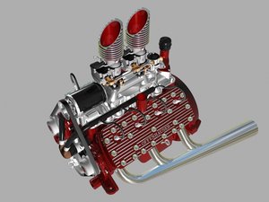 3d custom early flathead v8 engine