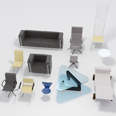 furniture 3d famous turbosquid
