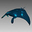 3d sea fishes 3 manta model