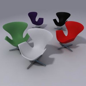 3d arne jakobsen chair model