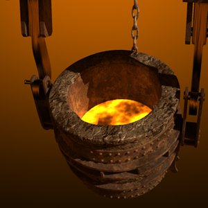 3d model ladle molten metal
