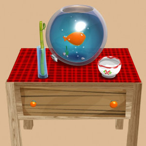 aquarium table cartoon 3d model