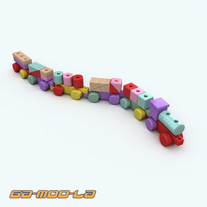 3ds max wooden train