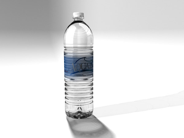 3ds high-poly water bottle details