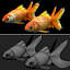 goldfishes rigged 9 gold fish 3d max