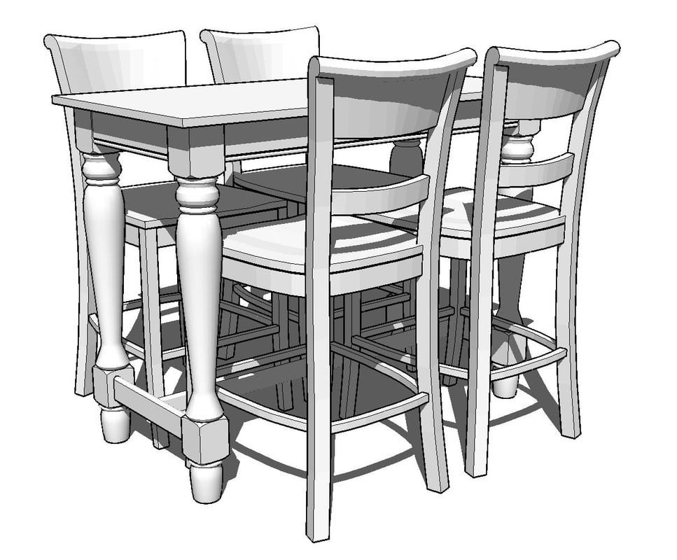 Стулья sketchup