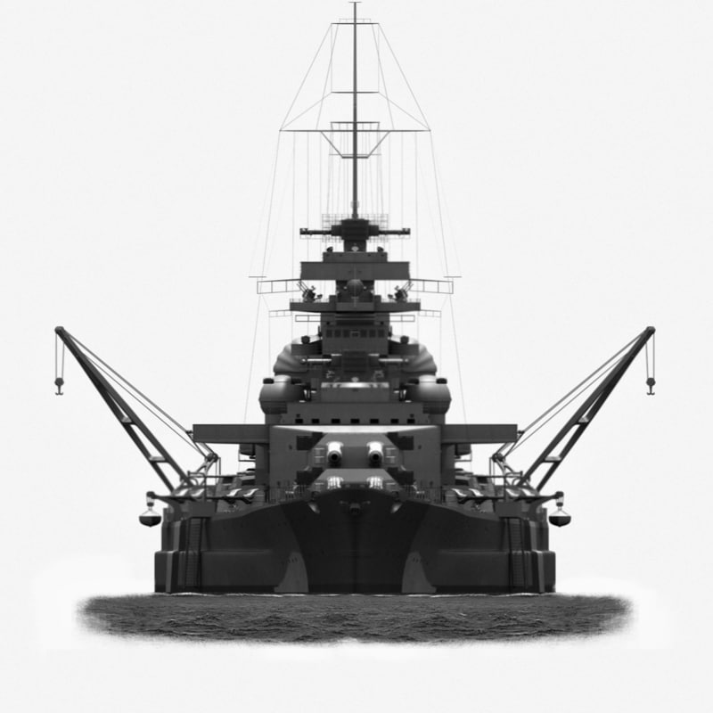 bismarck german battleship 3d model