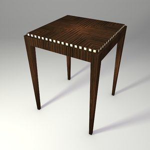 3d model macassar art deco table