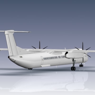 3d q400 bombardier airliner model