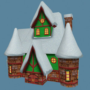 3d santa workshop house