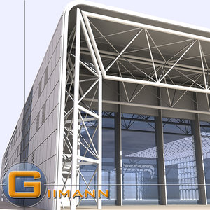 large shed building 3d max