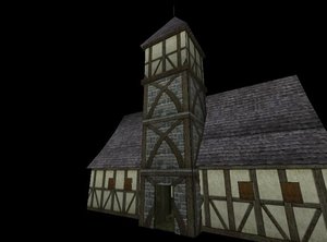 medieval town hall 3d x