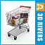 metallic shopping cart 3d model