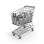 metallic shopping cart 3d model
