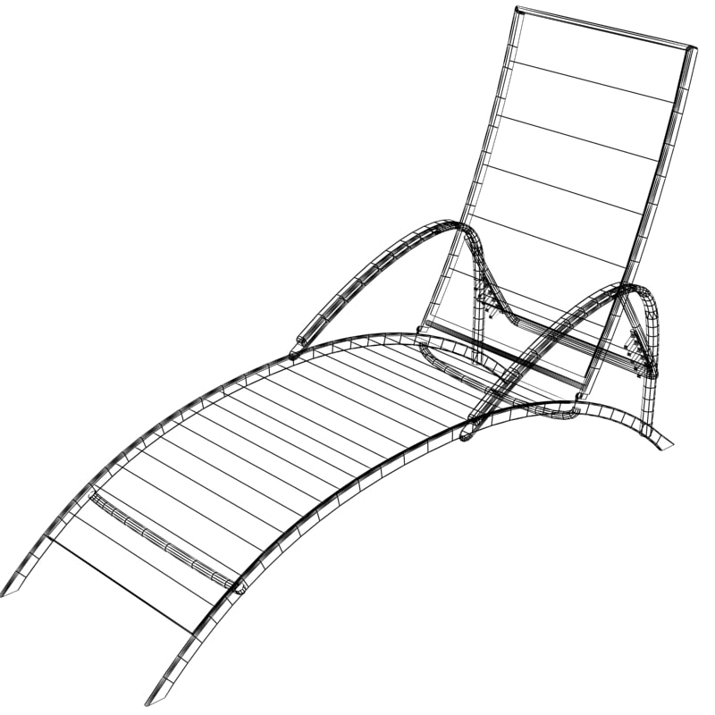 3d deck-chair v2 model