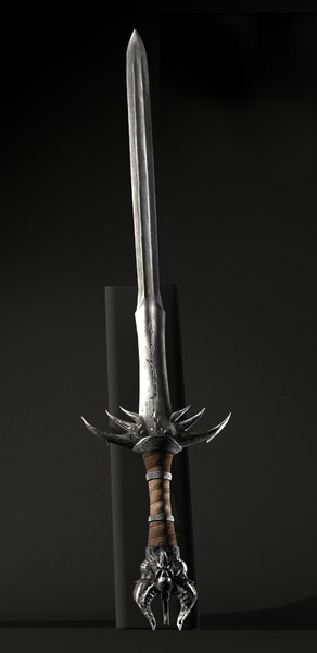 3d model swords flamberge bastard